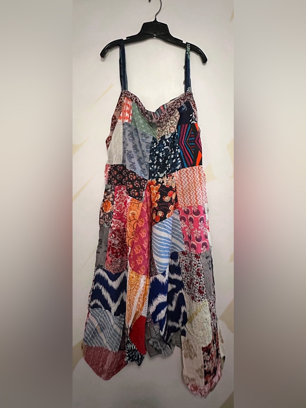 Bohemian Patchwork Maxi Jumpsuit - Multicolor